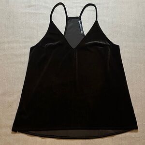 Abercrombie black velvet tank top XS